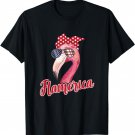 Flamerica Cute Fourth Of July Patriotic Flamingo T-Shirt