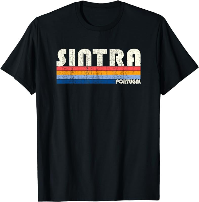 Retro Vintage 70s 80s Style Sintra, Portugal T-Shirt
