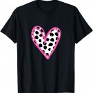 Scribble Heart with Black and White Abstract Brush Polkadot T-Shirt