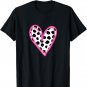 Scribble Heart with Black and White Abstract Brush Polkadot T-Shirt