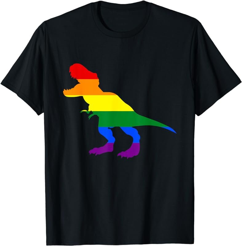 Dino Pride Rainbow Flag T-Shirt LBGT Pride Month Gift