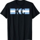 Retro Vintage Blue Stripes KC Kansas City T-Shirt