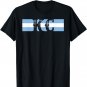 Retro Vintage Blue Stripes KC Kansas City T-Shirt