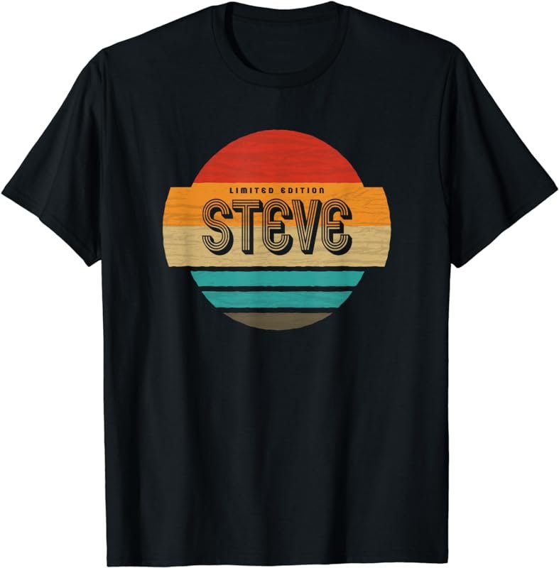 Steve Name Retro Vintage Sunset Limited Edition T-Shirt