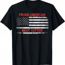 Proud American Patriotic USA Flag Gift Meat Cutter T-Shirt