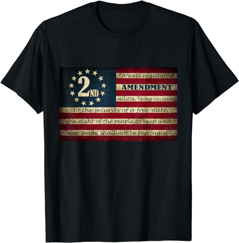 Second Amendment Vintage Flag Well Regulated Militia T-Shirt