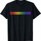 Rainbow Stripes Subtle Pride Stuff LGBT Gay Rights Equality T-Shirt