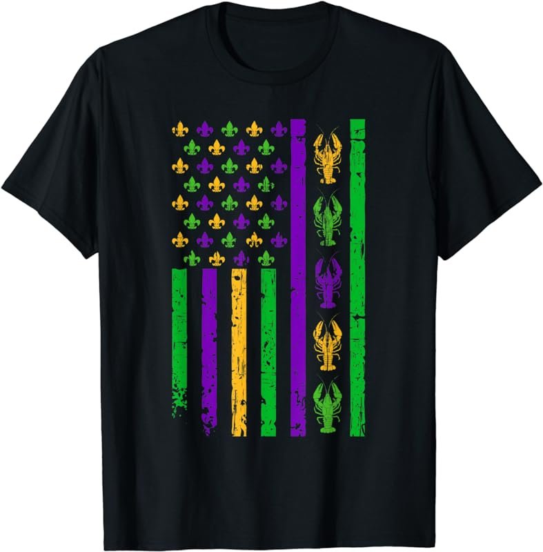 American Flag Mardi Gras Mardi Gras Crawfish Outfit Women T-Shirt