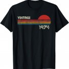Vintage 1974 Chest Stripe Birthday T-Shirt