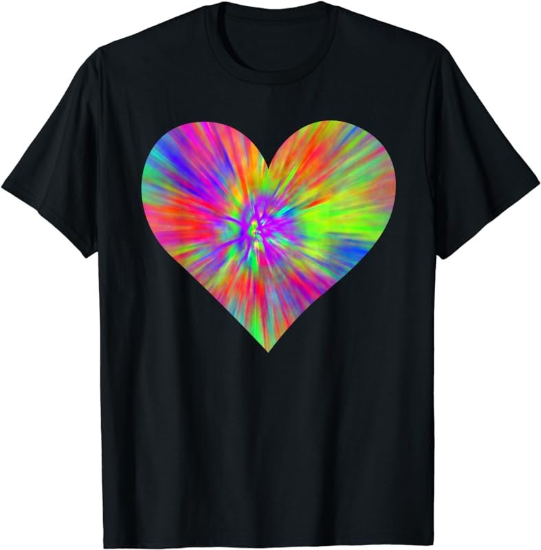 Tie Dye Peace Heart Shirt | Cute Colorful Rainbow Sign Gift T-Shirt