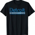 Detroit Michigan Retro Vintage Weathered Stripe Throwback T-Shirt