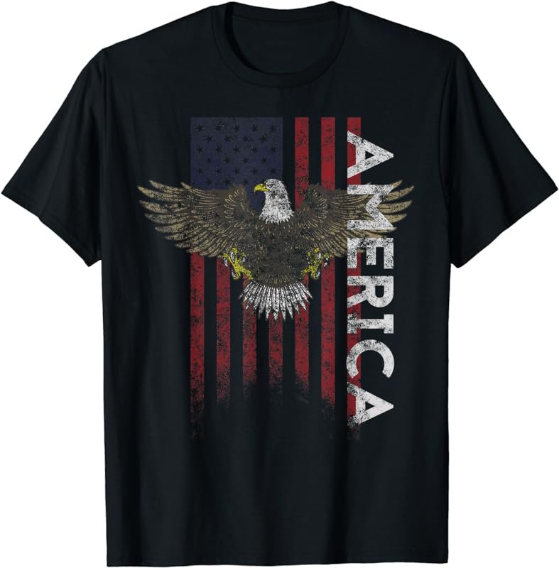 Distressed American Flag Vintage USA Flags Men Women America T-Shirt