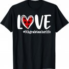 LOVE Red Plaid Heart 5th Grade Teacher Life Valentine's Day T-Shirt