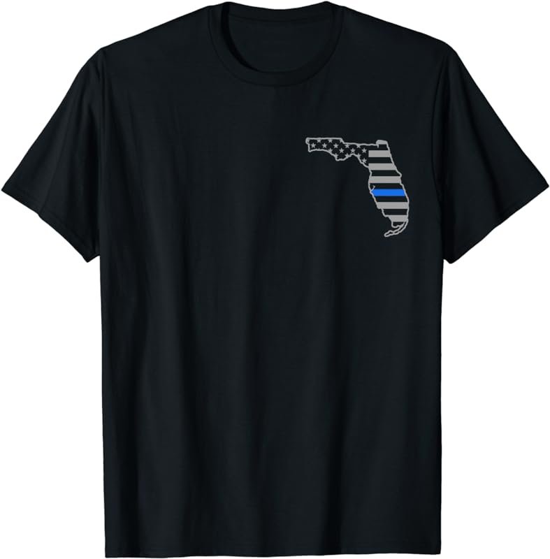 Florida US Thin Blue Line Flag Police Officer T-Shirt