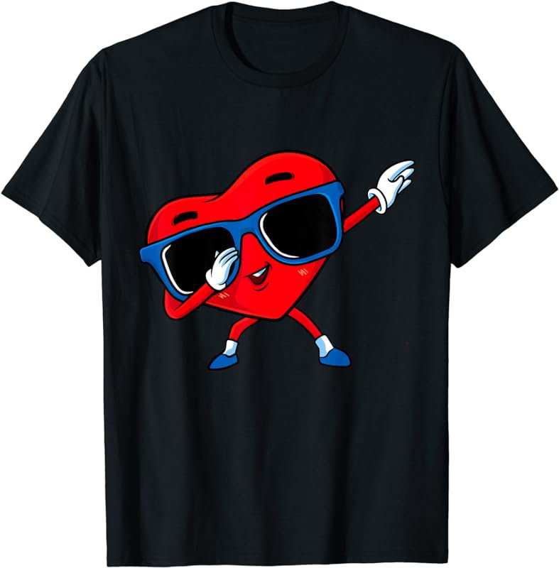 Dabbing Heart Boy Valentine Dab Love Valentines Day Boys T-Shirt