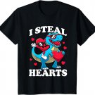 Kids I Steal Hearts Dinosaur T Rex Valentines Day Boys Kids T-Shirt