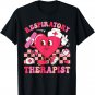 Retro Valentines Day Respiratory Therapist Groovy Cute Heart T-Shirt