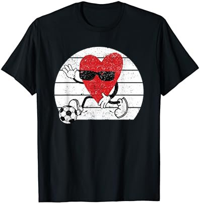 Heart Playing Soccer Valentine's Day Football Player Coach T-Shirt