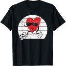 Heart Playing Soccer Valentine's Day Football Player Coach T-Shirt