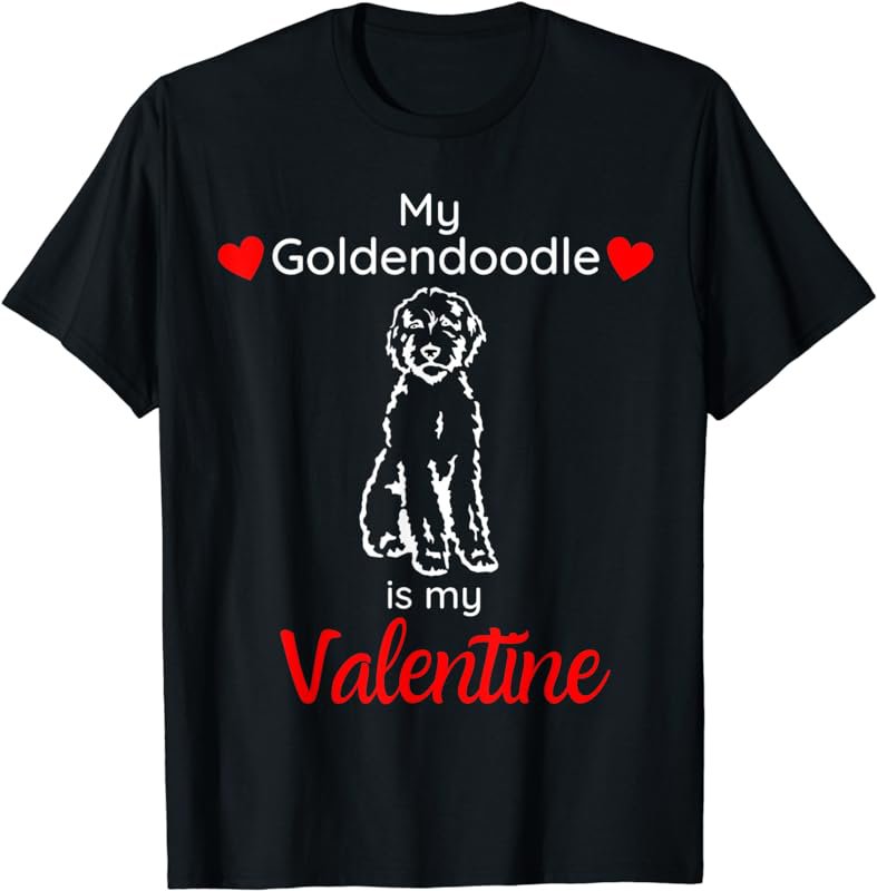 Golden Doodle Tee Valentines Day Gift for Mom Dad Dog Lovers T-Shirt