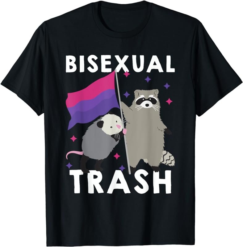 Bisexual Trash Shirt Gay Pride Rainbow LGBT Raccoon Possum T-Shirt