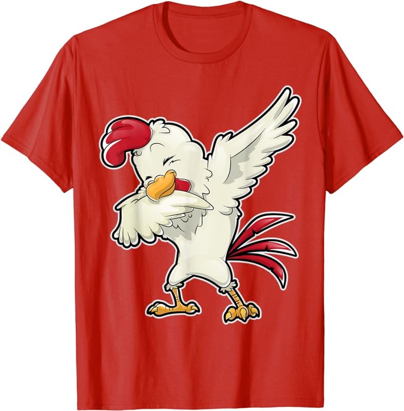 Dabbing Chicken Funny Farmer Farm Boys Girls Kids Dab Dance T-Shirt