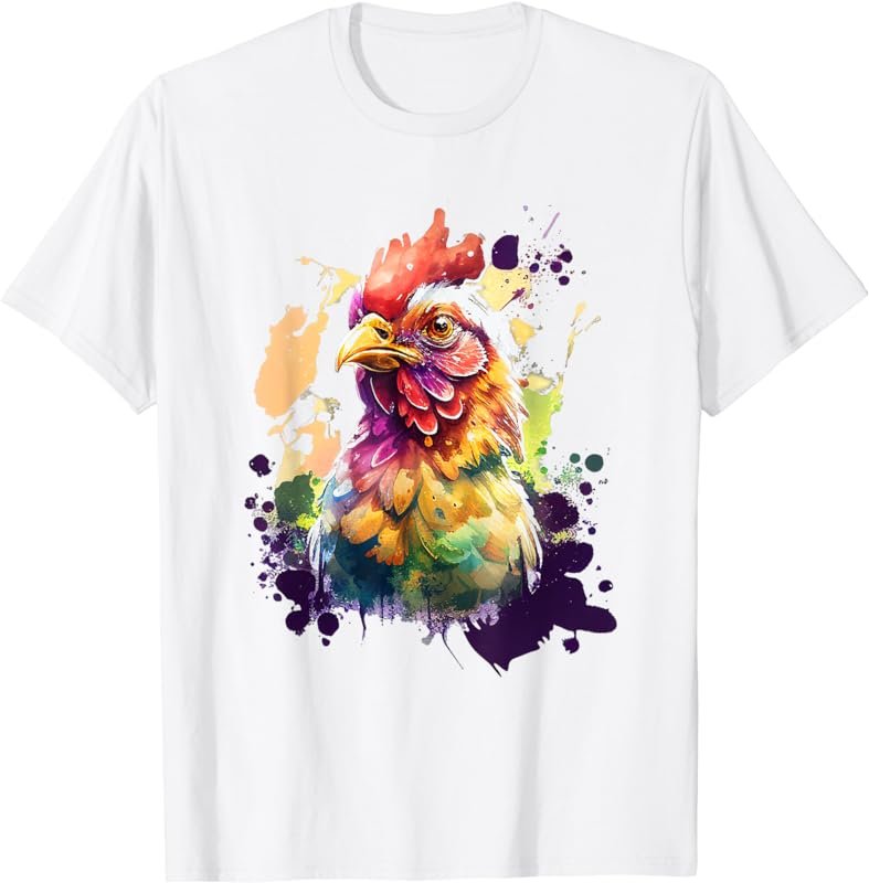 Chicken Watercolor Art Chicken Pop Art Tee Men Women T-Shirt