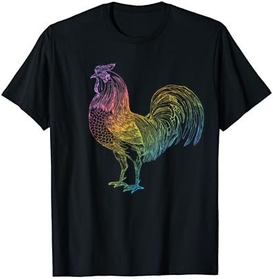 Rainbow Chicken Rooster Shirt