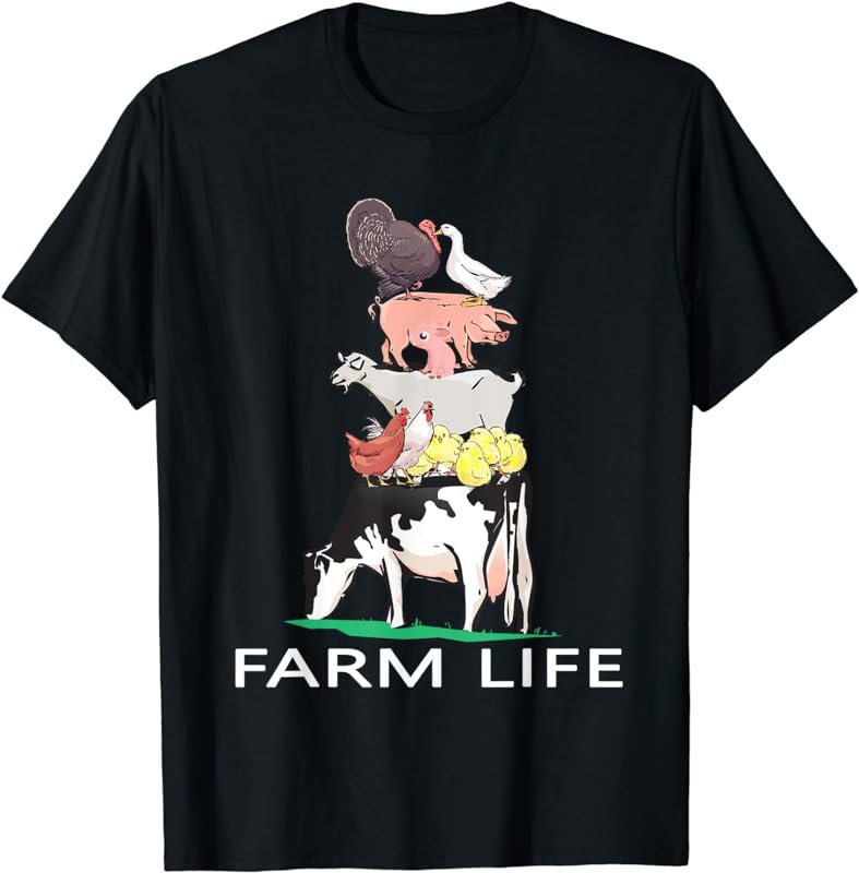 Cow Pig Chicken Goat Turkey Duck Farm Animals Week T-Shirt