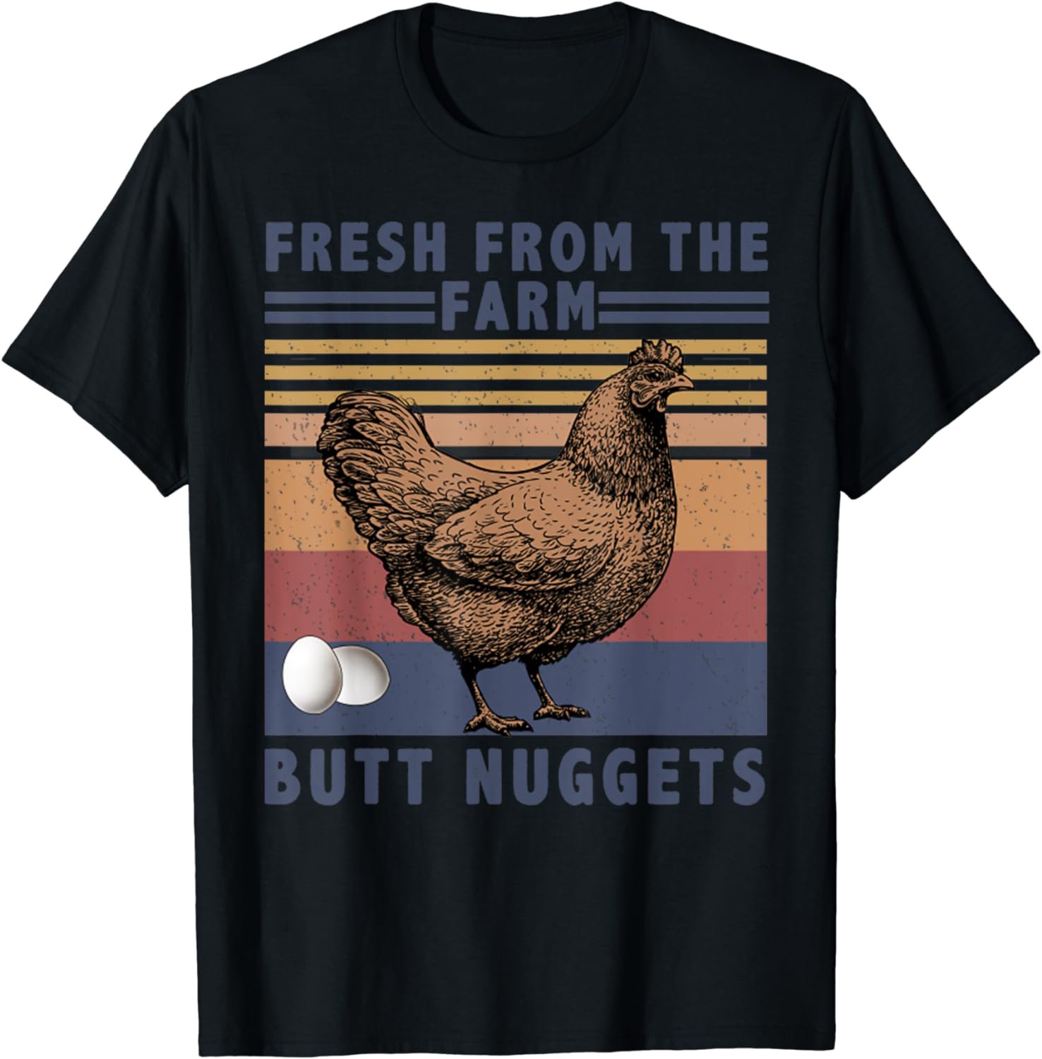 Farm Fresh Butt Nuggets Egg Shirt Chicken Raglan Baseball T-Shirt