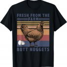 Farm Fresh Butt Nuggets Egg Shirt Chicken Raglan Baseball T-Shirt
