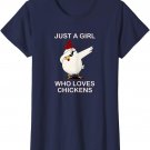 Just a Girl Who Loves Chickens Girls Cute Dabbing Chicken T-Shirt
