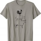 Stacked Farm Animals T-Shirt. Cow Pig Rooster Meat Lover Tee