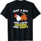 Just a Boy Who Loves Chickens And Goats T-Shirt