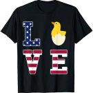 I Love My Chicken - Hatching Baby Chick Lover USA Flag Shirt