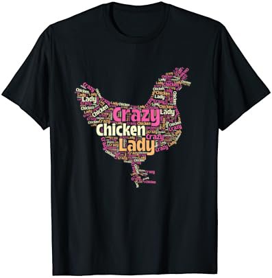 Crazy Chicken Lady Typography - Chickens Farm Animal Lover T-Shirt