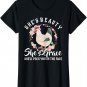 Womens She's Beauty She's Grace She'll Peck You In The Face Chicken T-Shirt
