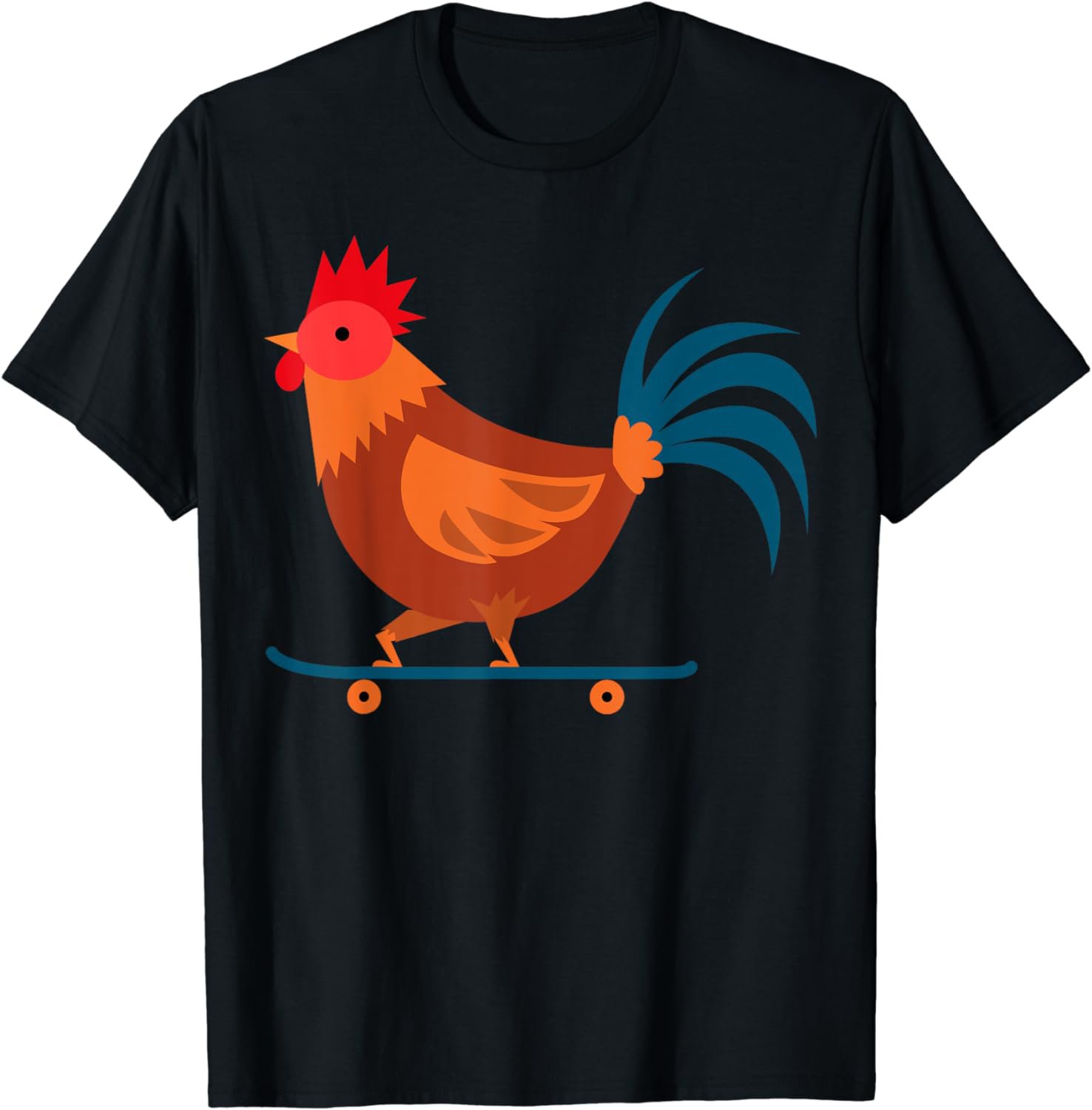 Rooster Chicken Skateboard Farm Poultry Skateboarder T-Shirt