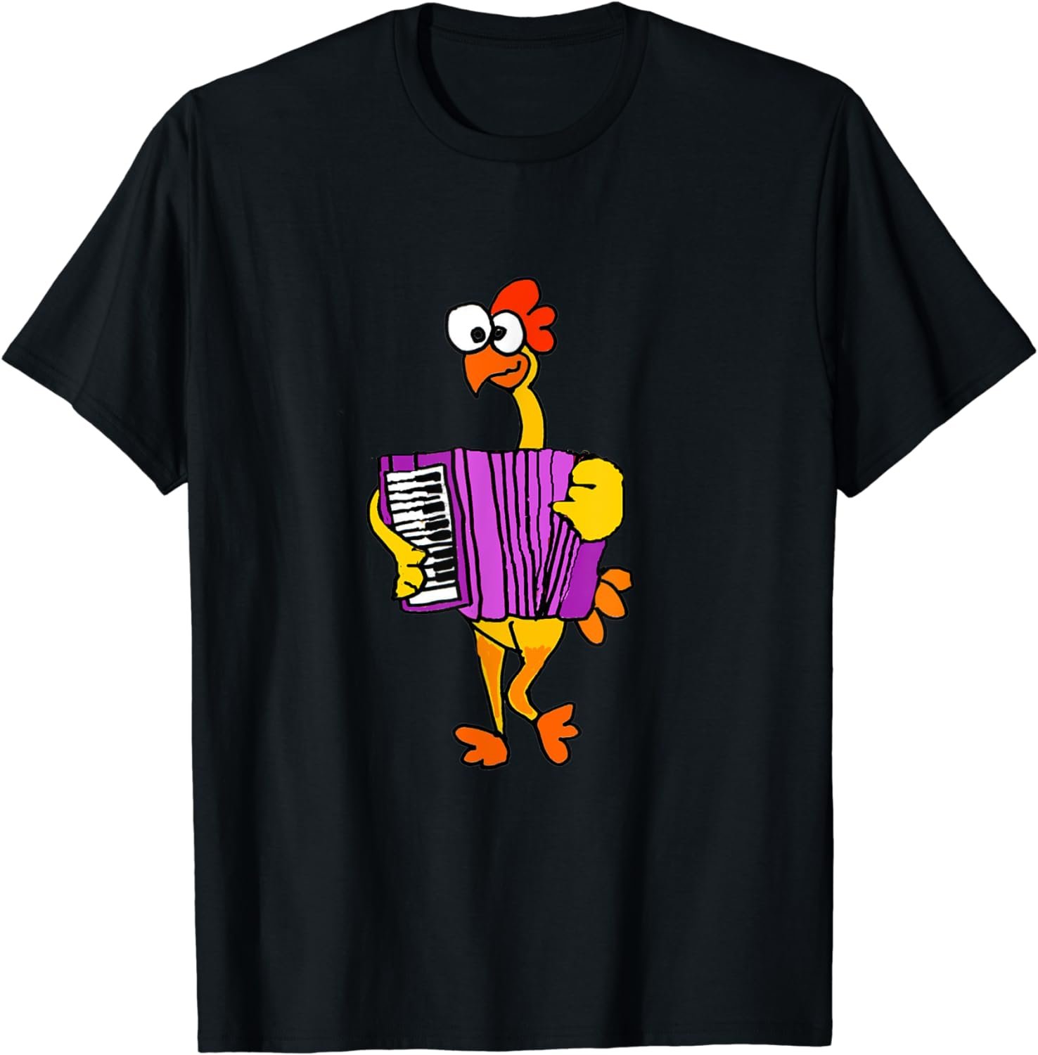 Smiletodaytees Fun Rubber Chicken Playing Accordion T-shirt