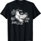 Chicken Anatomy Art Funny Farm Chicken Coop T-Shirt