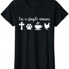 I'm a Simple Woman Jesus Dog Coffee Chicken Mothers Day T-Shirt