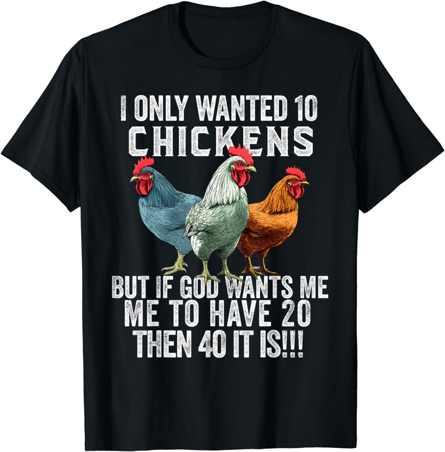 I Only Wanted 10 Chickens But If God Wants Me To Have 20 T-Shirt