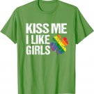 St Patrick's Day LGBT Lesbian Kiss Me Tshirt I Like Girls