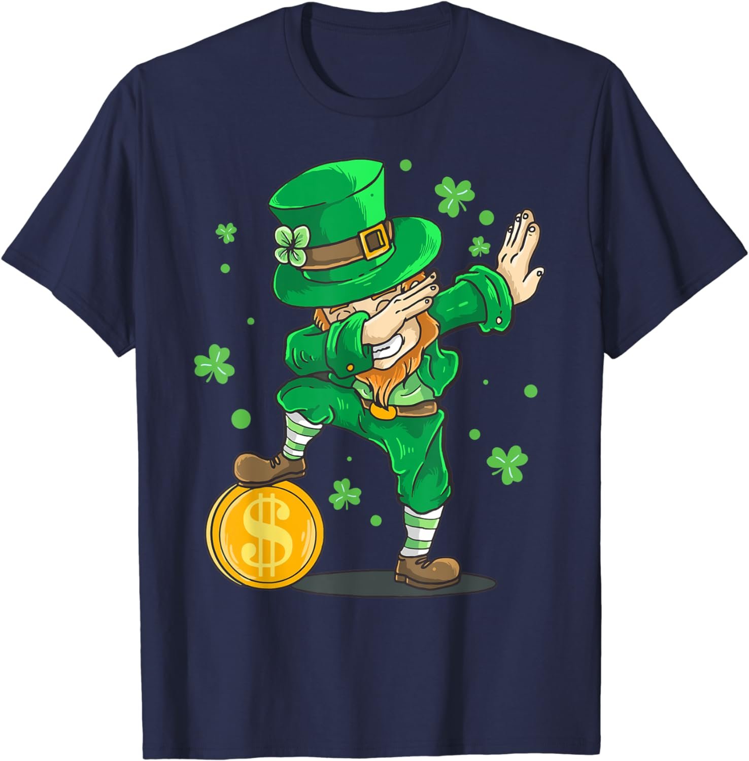 Mens St Patricks Day Dabbing Leprechaun Shamrock Funny Irish Gift T-Shirt