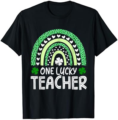 One Lucky Teacher Rainbow St Patricks Day Appreciation Irish T-Shirt