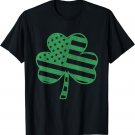 Irish American Flag Vintage Shamrock St Patricks Day T-Shirt