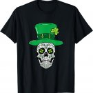 Irish Sugar Skull Clovers Saint St Patrick's Day of Dead T-Shirt