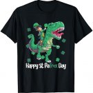 Dino St Patricks Day Shirt Kids Toddler Boys Leprechaun T-Shirt