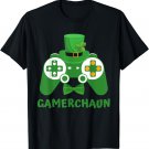 Video Game Leprechaun St Patricks Day Gamer Kids Boys Gaming T-Shirt