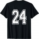 Number 24 Shirt Sports Player Number BACK of Shirt